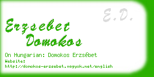 erzsebet domokos business card